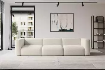 ALTDECOR MIRA-S2 modulares Sofa 3-Sitzer, beige Boucl&eacute;, 319x89x70cm (800002028059)