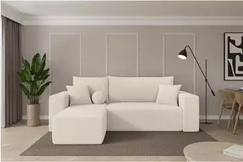 ALTDECOR SENO-L Ecksofa mit Schlaffunktion Boucl&eacute; beige, 249x139cm (800002085808)