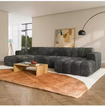 Masseno AENIS Ecksofa U-Form, Chenille, grau (800002130561)