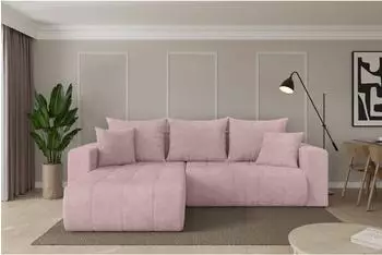 ALTDECOR MILA-L Ecksofa mit Schlaffunktion L-Form 277x194x86cm, rosa (800002085558)