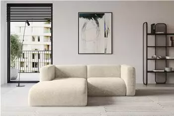 ALTDECOR MIRA-L1 Ecksofa L-Form Velours, creme, 227x179x89cm (800002003564)