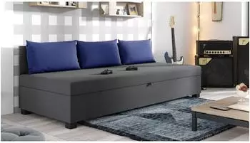 Sofnet Misti III Schlafsofa mit Bettkasten, graphit/blau (Lux 06 + Lux 20)