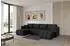ALTDECOR Gard-U Wohnlandschaft U-Form mit Schlaffunktion & Bettkasten, Velours schwarz, 300x146x85cm (800002086027)