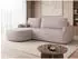 Mirjan24 Loridu Premium Ecksofa L-Form mit Schlaffunktion und Bettkasten, Samtstoff, hellrosa (800002080156)