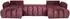 WFL GROUP Iris U Ecksofa mit Schlaffunktion & Bettkasten, bordeaux Samt, 382x184cm (800002100808)
