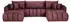 WFL GROUP Iris U Ecksofa mit Schlaffunktion & Bettkasten, bordeaux Samt, 382x184cm (800002100808)