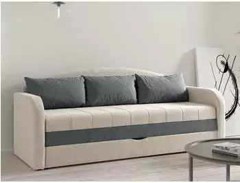 Mirjan24 Tenus Schlafsofa mit Bettkasten, beige/grau, 208x86x76cm (800002107766)
