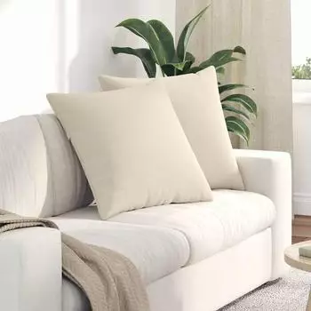 vidaXL Sofakissen beige 80x80cm, 2 St&uuml;ck