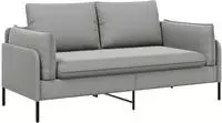 vidaXL 2-Sitzer Sofa 2-Sitzer Hellgrau 188 x 81 x 89 cm Samt