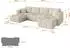 ALTDECOR Gard-U Wohnlandschaft mit Schlaffunktion & Bettkasten, Bouclé, beige, U-Form, 300x146x85cm (800002085972)