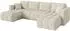 ALTDECOR Gard-U Wohnlandschaft mit Schlaffunktion & Bettkasten, Bouclé, beige, U-Form, 300x146x85cm (800002085972)