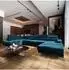 Masseno GAIAN Wohnlandschaft U-Form blau Velours mit Schlaffunktion (800002130692)