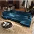 Masseno GAIAN Wohnlandschaft U-Form blau Velours mit Schlaffunktion (800002130692)
