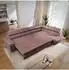 Masseno Hestion Ecksofa L-Form Velours lila mit Schlaffunktion (800002130375)