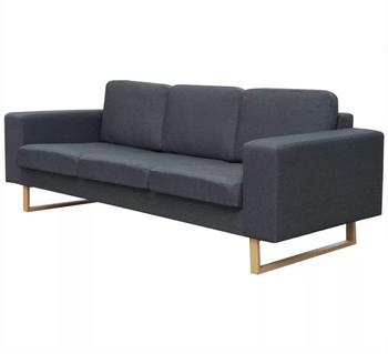 vidaXL 3-Sitzer Sofa Stoff dunkelgrau (243187)