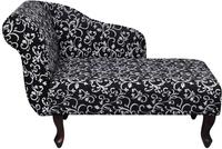 vidaXL Chaiselongue Schwarz und Wei&szlig; Stoff