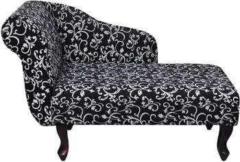 vidaXL Chaiselongue mit Blumenmuster Stoff Schwarz (242403)