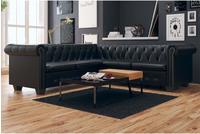 vidaXL Chesterfield-Ecksofa 5-Sitzer Kunstleder Schwarz