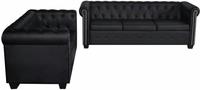 vidaXL Chesterfield-Sofas 2-Sitzer und 3-Sitzer Kunstleder Schwarz
