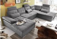 ED EXCITING DESIGN Wohnlandschaft "Jakarta U-Form mit Bettfunktion, Bettkasten"