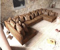 DELIFE Wohnlandschaft Clovis XL Braun Antik Optik Modulsofa, Design Wohnlandschaften,
