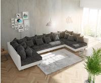DELIFE Wohnlandschaft Clovis XL Weiss Schwarz modular, Design Wohnlandschaften, Couch