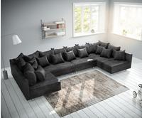 DELIFE Wohnlandschaft Clovis XL Anthrazit Antik Optik Modulsofa, Design