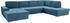 sit&more Wohnlandschaft 340cm Recamiere links mit Bettfunktion Luxus-Microfaser blau