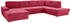 sit&more Wohnlandschaft 340cm Recamiere links mit Bettfunktion Luxus-Microfaser rot