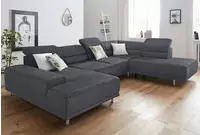 sit&more Wohnlandschaft "Mariola U-Form" mit Federkern, inklusive Kopfteil- und