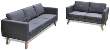 vidaXL Set of Sofa 2 And 3 Sits in Dark Grey Fabric