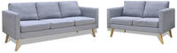 vidaXL Set of Sofas 2 And 3 Sits in Light Grey Fabric