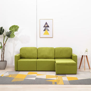 vidaXL Convertible Couch 3 Sitters Green
