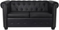 vidaXL Chesterfield-Sofa 2-Sitzer Kunstleder Schwarz