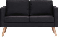 vidaXL 2-Sitzer-Sofa Stoff Schwarz