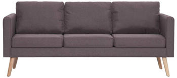vidaXL Couch 3 Sitters in Fabric Taupe
