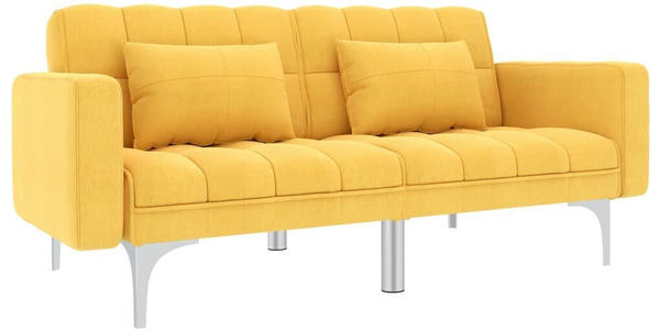 vidaXL Sofa Bed in Yellow Fabric