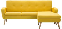 vidaXL Angle Sofa Fabric 186 x 136 cm Yellow