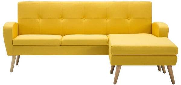 vidaXL Angle Sofa Fabric 186 x 136 cm Yellow