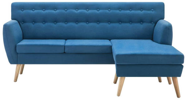 vidaXL Sofa in L-Form Stoffbezug 171,5 x 138 x 81,5 cm blau