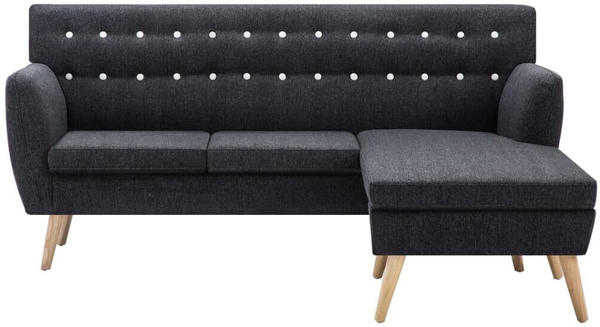 vidaXL Sofa in L-Form Stoffbezug 171,5 x 138 x 81,5 cm dunkelgrau