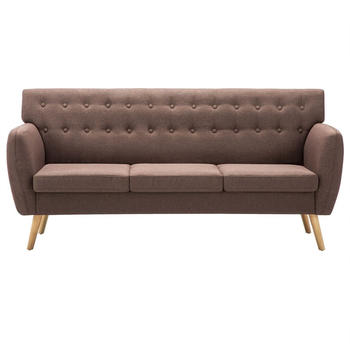 vidaXL 3-Seater Sofa Fabric 172 x 70 cm Brown
