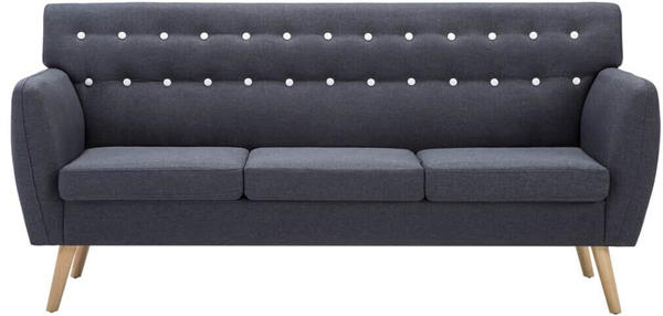 vidaXL 3-Seater Sofa Fabric 172 x 70 cm Dark Grey