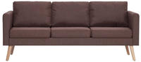 vidaXL 3-Sitzer-Sofa Stoff Braun
