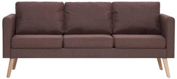 vidaXL 3-Seater Sofa Fabric Brown