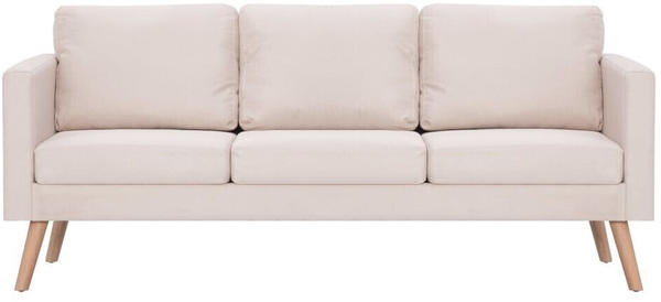 vidaXL 3-Seater Sofa Fabric Beige