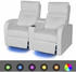vidaXL LED-Ruhesessel 2-Sitzer Kunstleder weiß