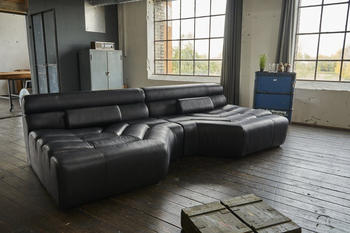 Kawola Tara XXL-Big-Sofa mit Kissen Leder schwarz