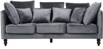 Beliani 3 Seater Velvet Sofa Grey FENSTAD