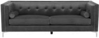 Beliani Velvet 3 Seater Sofa Dark Grey AVALDSENES
